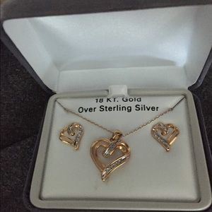 18K Gold over sterling silver jewelry set